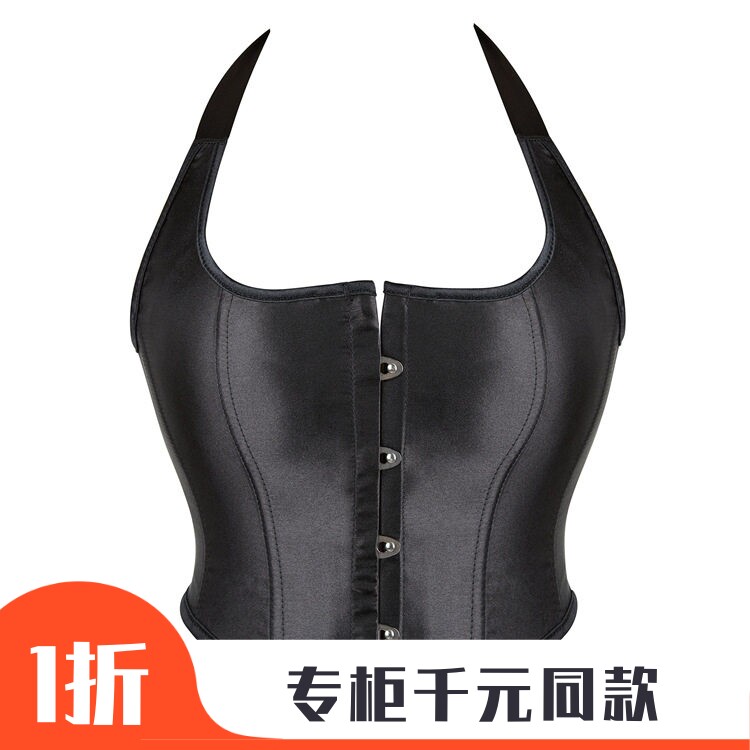 新款黑色抹胸带肩带女士宫廷托胸上衣鱼骨主播网红同款马甲外穿