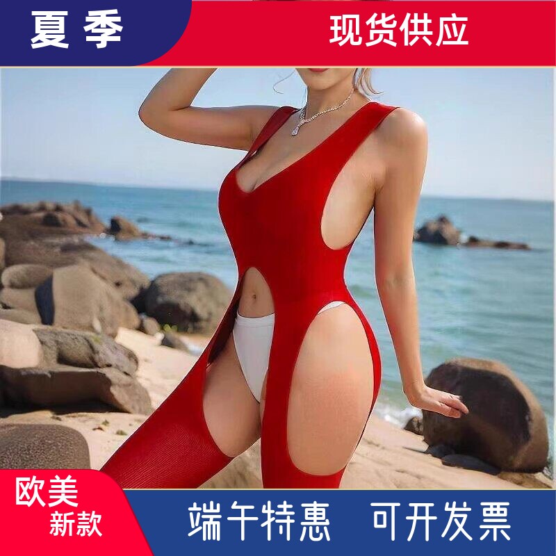 网纱连身吊带袜女高叉连体衣