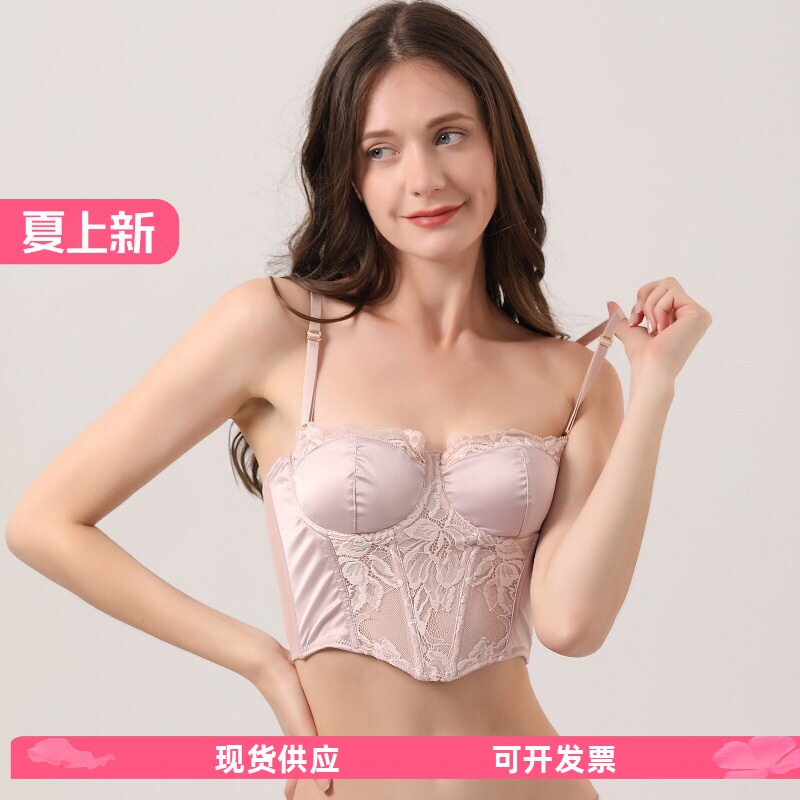 可调节肩带蕾丝吊带小背心女夏季性感甜辣妹紧身裹胸短款上衣外穿