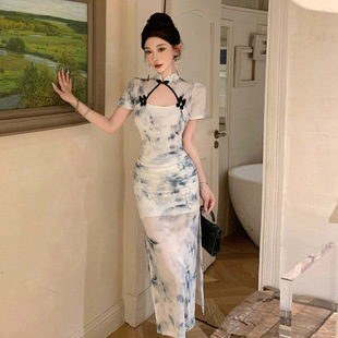 网红直播衣服女甜辣妹性感显胸镂空褶皱收腰背心短款主播上镜上衣