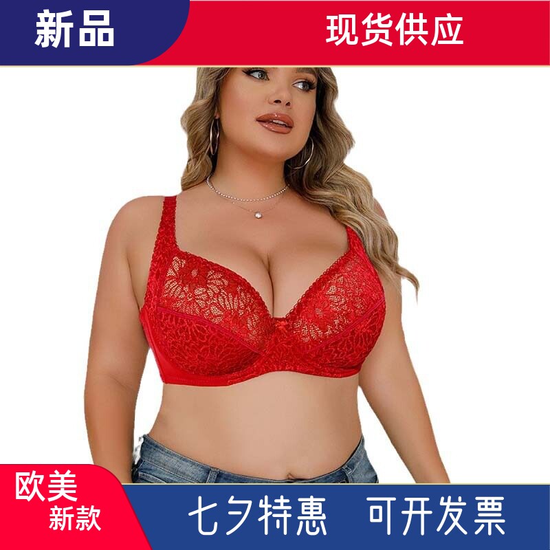 100E 95D G罩杯欧美大码内衣性感蕾丝聚拢文胸女士大胸罩