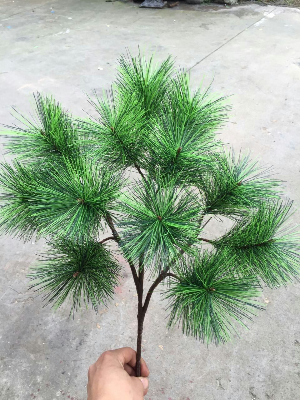 仿真松树针柏树枝假花松树盆栽松枝道具干花塑料花松树叶子假树叶