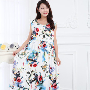夏装胖MM连衣裙可外穿公主日韩宽松棉麻绸特大码少女加肥加大睡裙