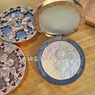 花知晓小天使浮雕高光原切四拼盘天使草莓苍白花冠月亮河小样试色