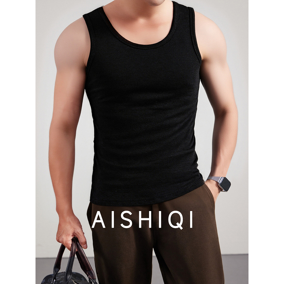 背心男秋冬紧身打底运动弹力内搭