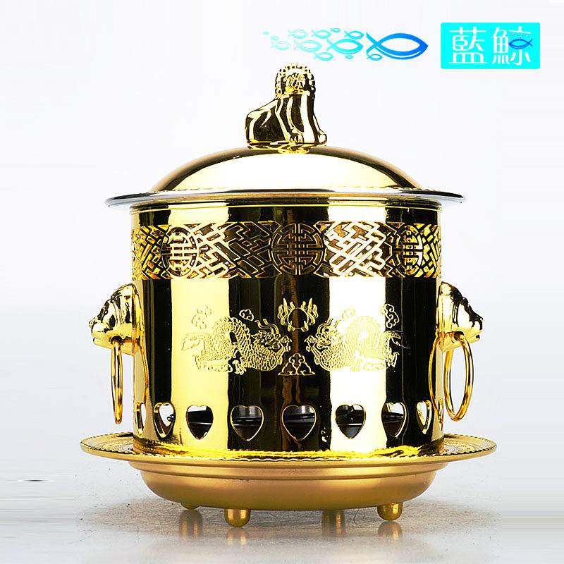 蓝鲸 豪华镀钛金色不锈钢小火锅液体酒精炉肥牛豆捞自助餐厅商用
