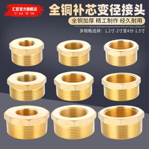 汇臣内外丝变径补芯接头全铜加厚