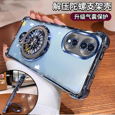 适用荣耀80pro手机壳透明Honor80se保护套新款华为ANP—AN00电镀气囊荣誉8o防摔硅胶八十por男女es全包薄外壳