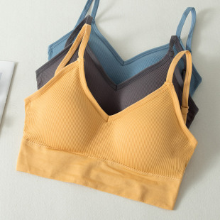 美背文胸女加厚小胸内搭吊带小背心无钢圈内衣大U型聚拢文胸抹胸