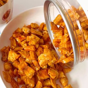 香酥鱼骨粒威海特产安康鱼骨头酥脆香辣鱼排即食海鲜海味零食100g