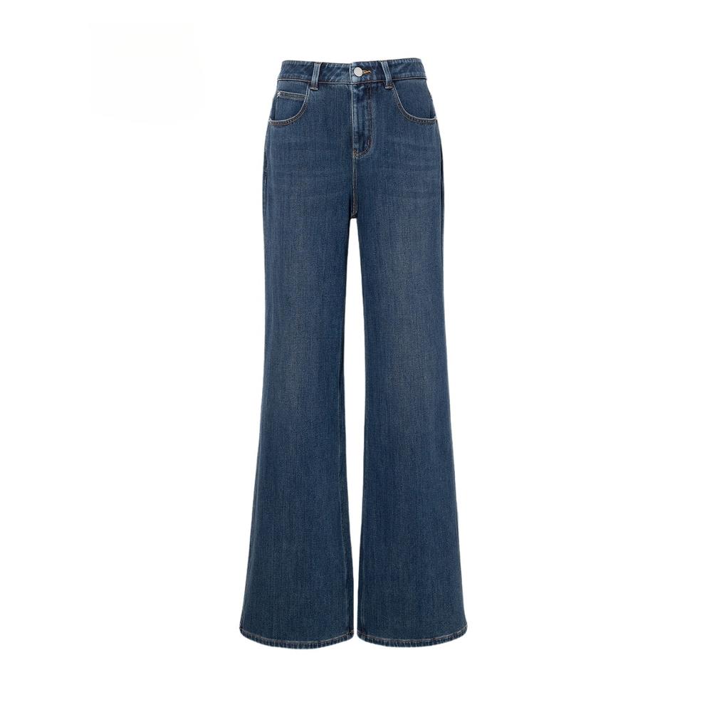 MM麦麦家2025秋冬新款复古莱赛尔深蓝微喇牛仔裤女长裤5GA350452