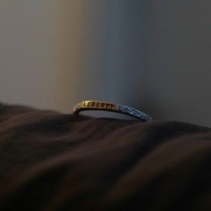 定制刻字 手工纯银镶黄金情侣戒指 个性设计小众求婚 21家铭记