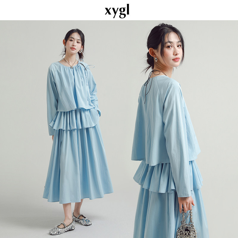 稀有概率 秋日风铃 原创设计新中式绑带宽松气质长袖蛋糕连衣裙,女装/女士精品,连衣裙,淘宝优惠券,粉丝福利购,淘宝优惠卷