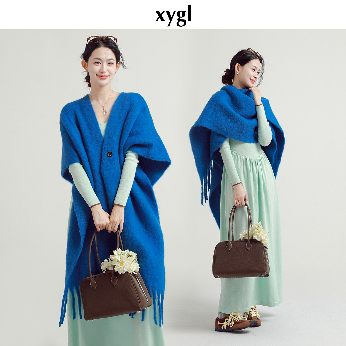 稀有概率 风澜暖幕 原创设计外搭大披肩围巾女秋冬保暖流苏斗篷