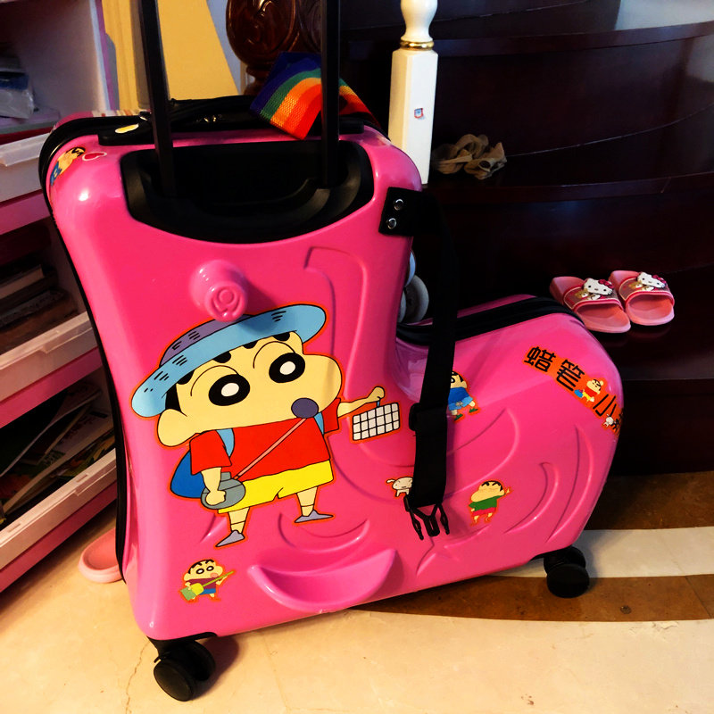 行李箱儿童可坐可骑拉杆箱万向轮男童女孩小拖箱子宝宝卡通旅行箱