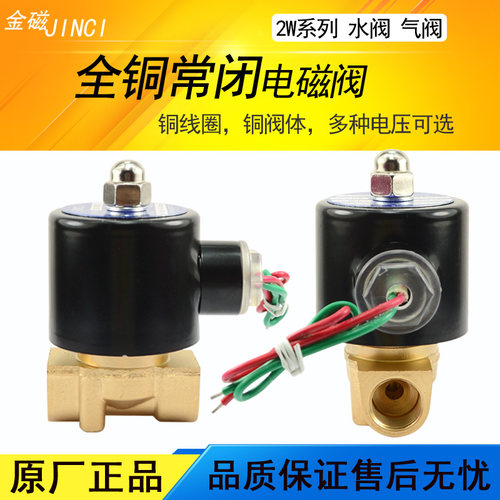 常闭电磁阀 水阀 气阀 3分小体 2w-040-10 AC220V DC24V 金磁正品 - 封面