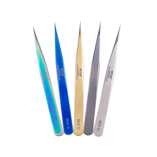 VETUS镊子嫁接睫毛开花彩色不锈钢镊子山茶花开花镊子种睫毛镊子