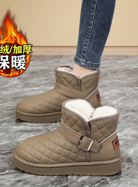 特大码雪地靴女41到43孕妇棉鞋2025冬季宽胖脚加绒短靴44防水防滑