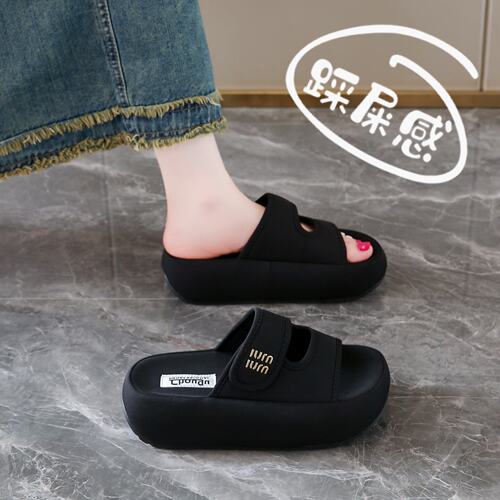 高级感凉拖鞋女夏外魔术贴一字拖