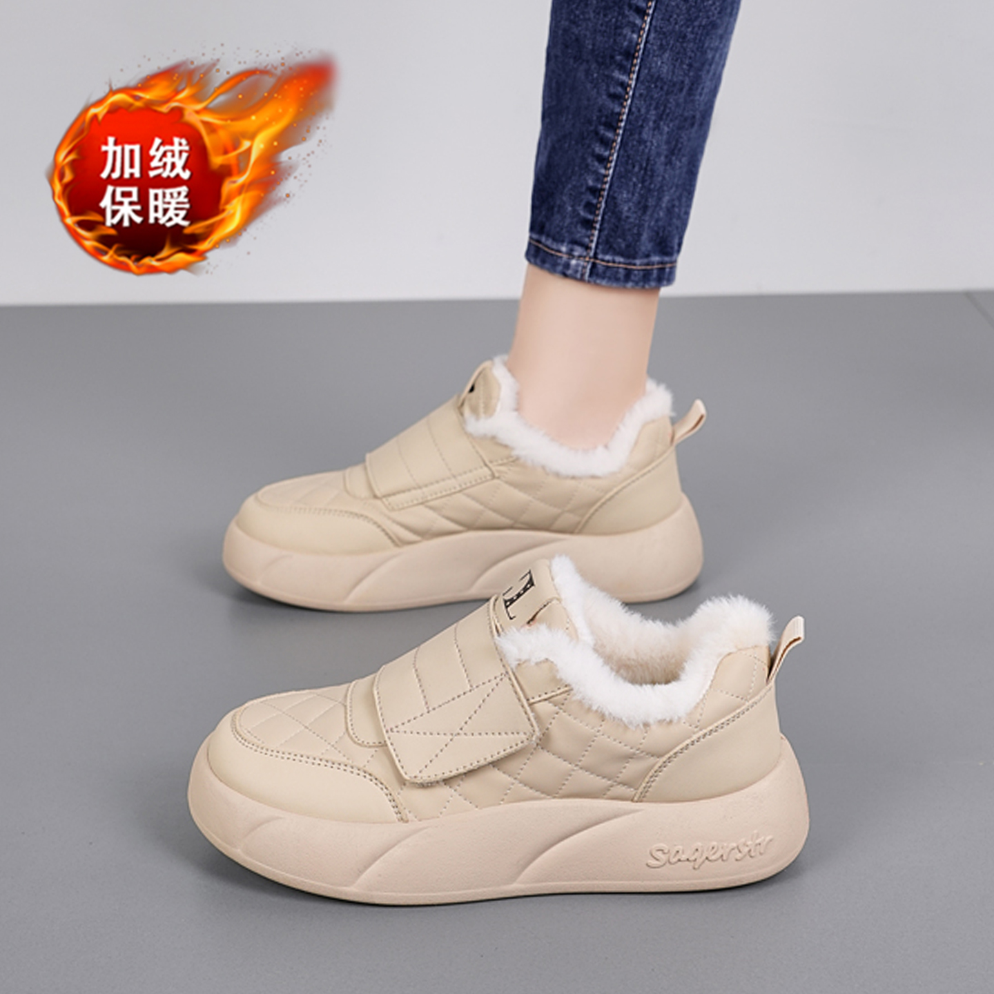 保暖一脚蹬防水运动雪地靴