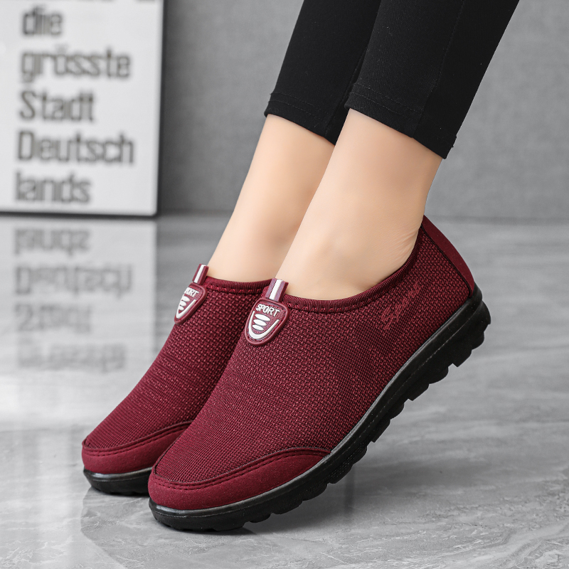 老北京布鞋中老年健步鞋红色