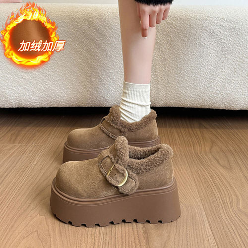 冬季加绒雪地靴外穿博肯乐福棉鞋