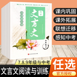 初中文言文阅读与训练七八九年级上册下册中考语文文言文全解一本通初中古诗词和文言文阅读练习 中考文言文点击总复习