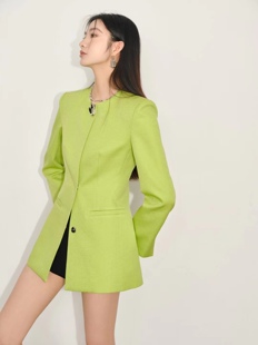 牛油果绿色新中式 外套裙女210345 西装