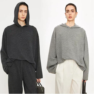 CHICJC重磅100羊毛松弛慵懒_时装 毛衣女针织上衣 廓形百搭连帽阔袖