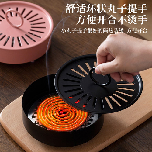 蚊香盘托铁艺带盖防烫加厚耐用