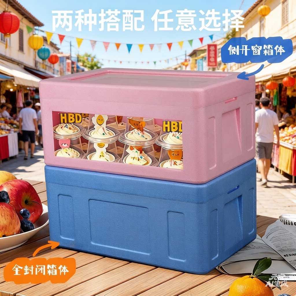 食品级商用甜品保冷箱出摊保温箱图片