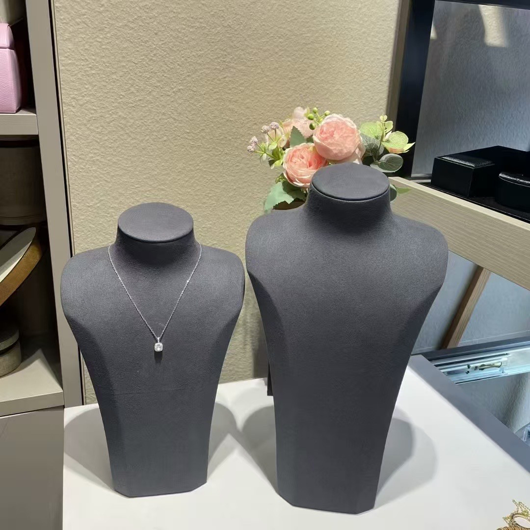 模特项链架红色绒布人像脖子颈模首饰展示架珠宝项链陈列展示道具