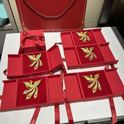 凤戒盒中国风婚庆嫁娶订婚黄金凤戒特大号戒指盒珠宝首饰盒礼物盒