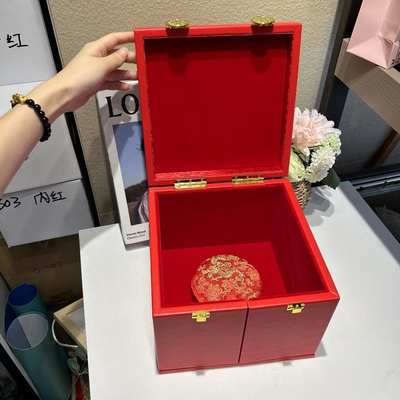 双开门皇冠盒pu皮黄金 新娘嫁妆皇冠首饰收纳盒 婚庆首饰礼品锦盒