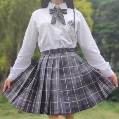 格子裙定位线口袋软妹jk制服