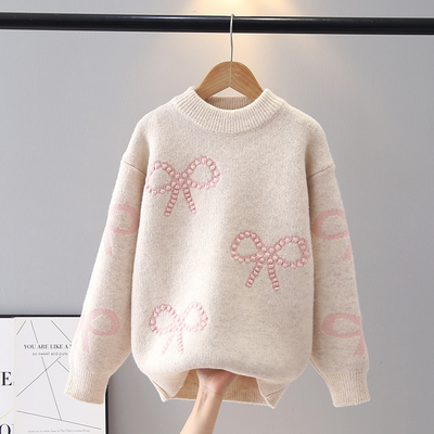 女童冬季加厚毛衣8-18岁针织衫