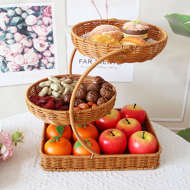 步步高升水果架创意多层果篮中式客厅摆放干果盘下午茶托盘