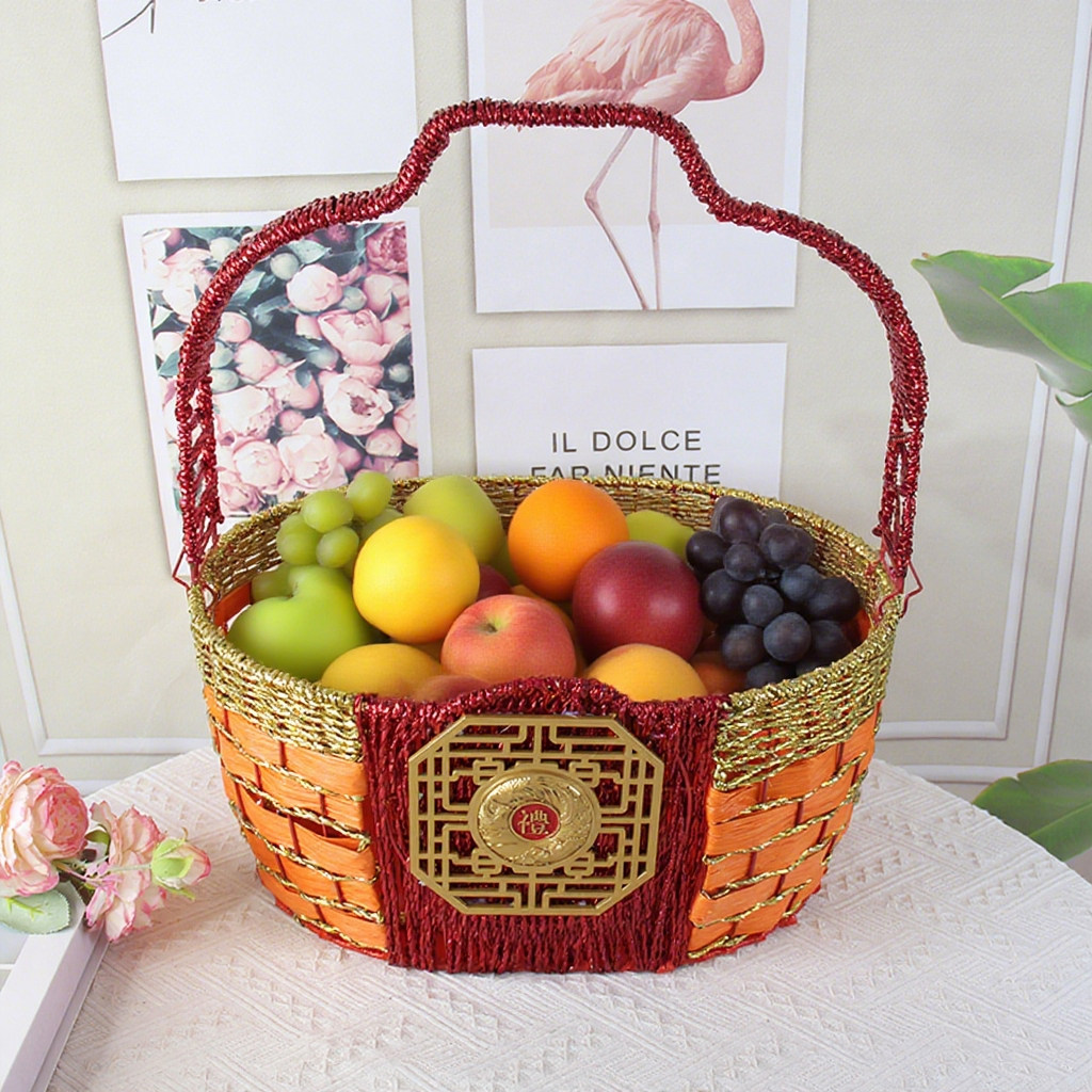 仿藤编织水果篮子手提收纳篮花篮包装礼品篮野餐篮鸡蛋篮收纳筐,收纳整理,其他收纳篮,淘宝优惠券,粉丝福利购,淘宝优惠卷