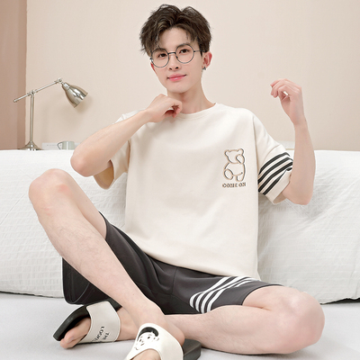 男士睡衣夏季纯棉短袖薄款卡通