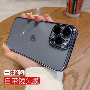 自带镜头膜iPhone13手机壳新款 苹果13promax透明12Pro防摔保护套12 11超薄13mini全包软壳xsmax女男一体XR壳