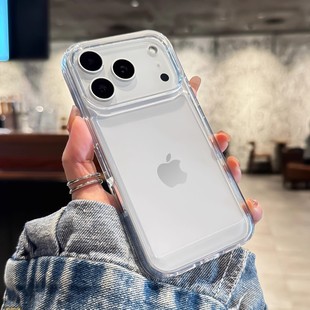 保护屏幕适用苹果17手机壳新款 14简约13硬壳12男PRO太空壳 iPhone17promax气囊防摔air透明保护套16pro全包15