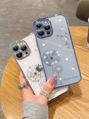 适用苹果17硅胶蒲公英透明防摔壳