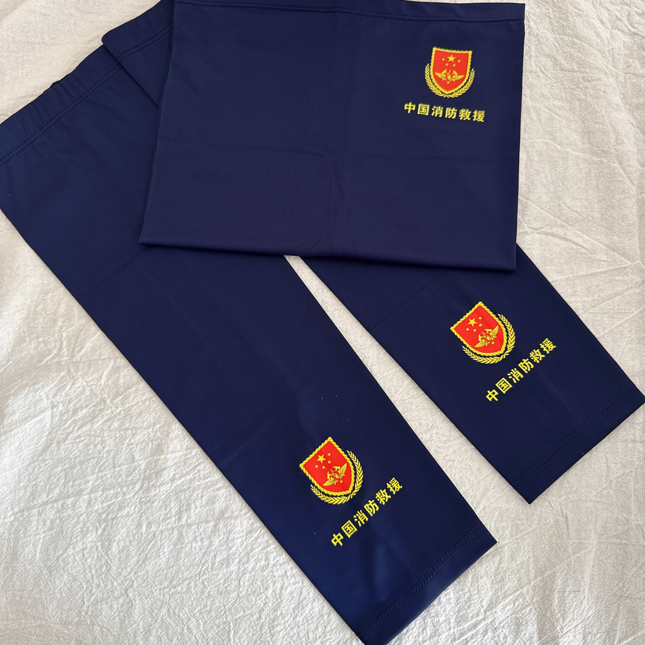 消防主题火焰蓝冰袖夏季防晒户外训练男士蓝朋友用火焰蓝冰袖面巾