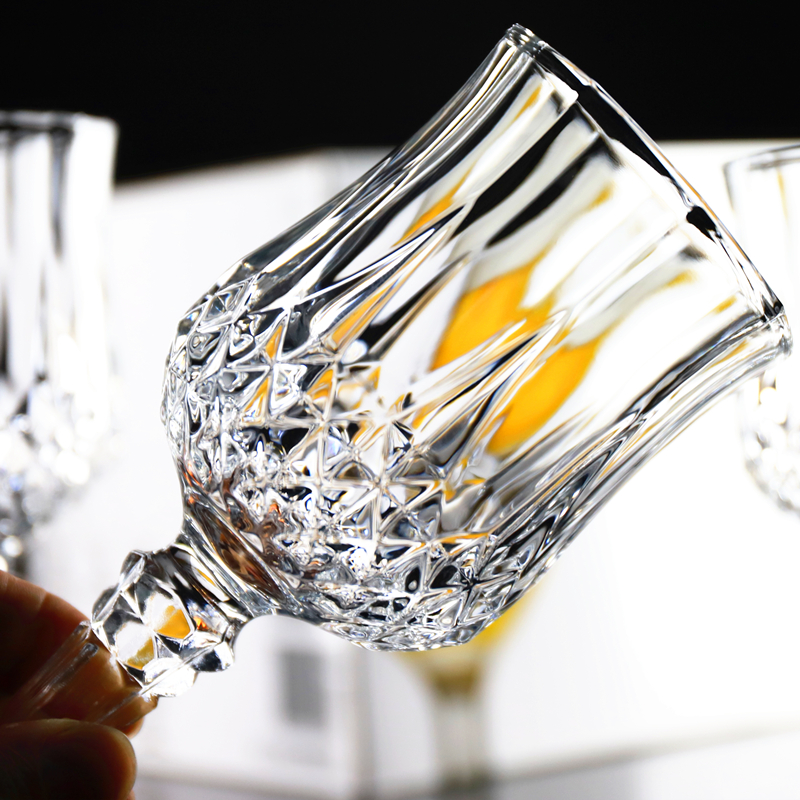 欧式风钻石花纹水晶玻璃洋酒杯