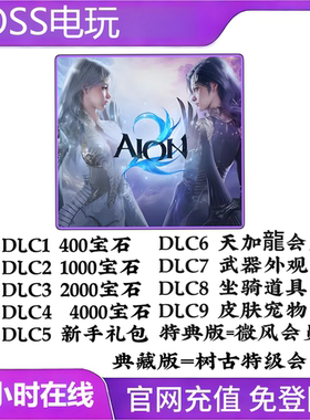 永恒之塔2代充 AION2台服港澳国际服充值会员宠物服装 免登录储值
