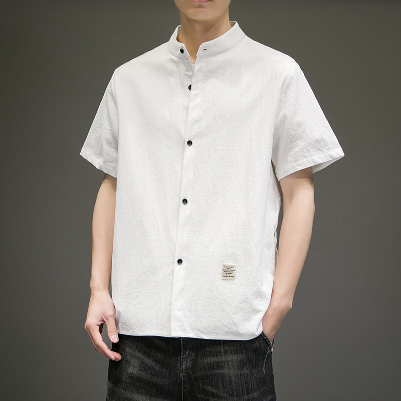 2024春夏新款男风复古短袖大码衬衫上衣414-H002-F38,男装衬衫,四季星座414
