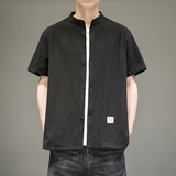 2024春夏新款男风复古短袖大码衬衫上衣414-H002-F38，男装衬衫，四季星座414
