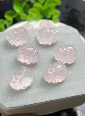 天然粉晶龙龟吊坠水晶龙龟串手链孔粉嫩可爱精致发财暴富礼物女