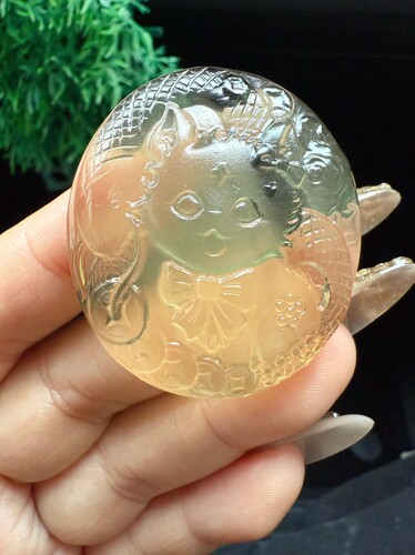 天然黄水晶可爱狐蛇狐吊坠可爱精工雕刻礼物女包包邮