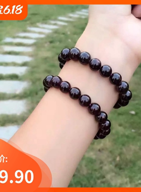 新款酒红石榴石手链石女人石单圈